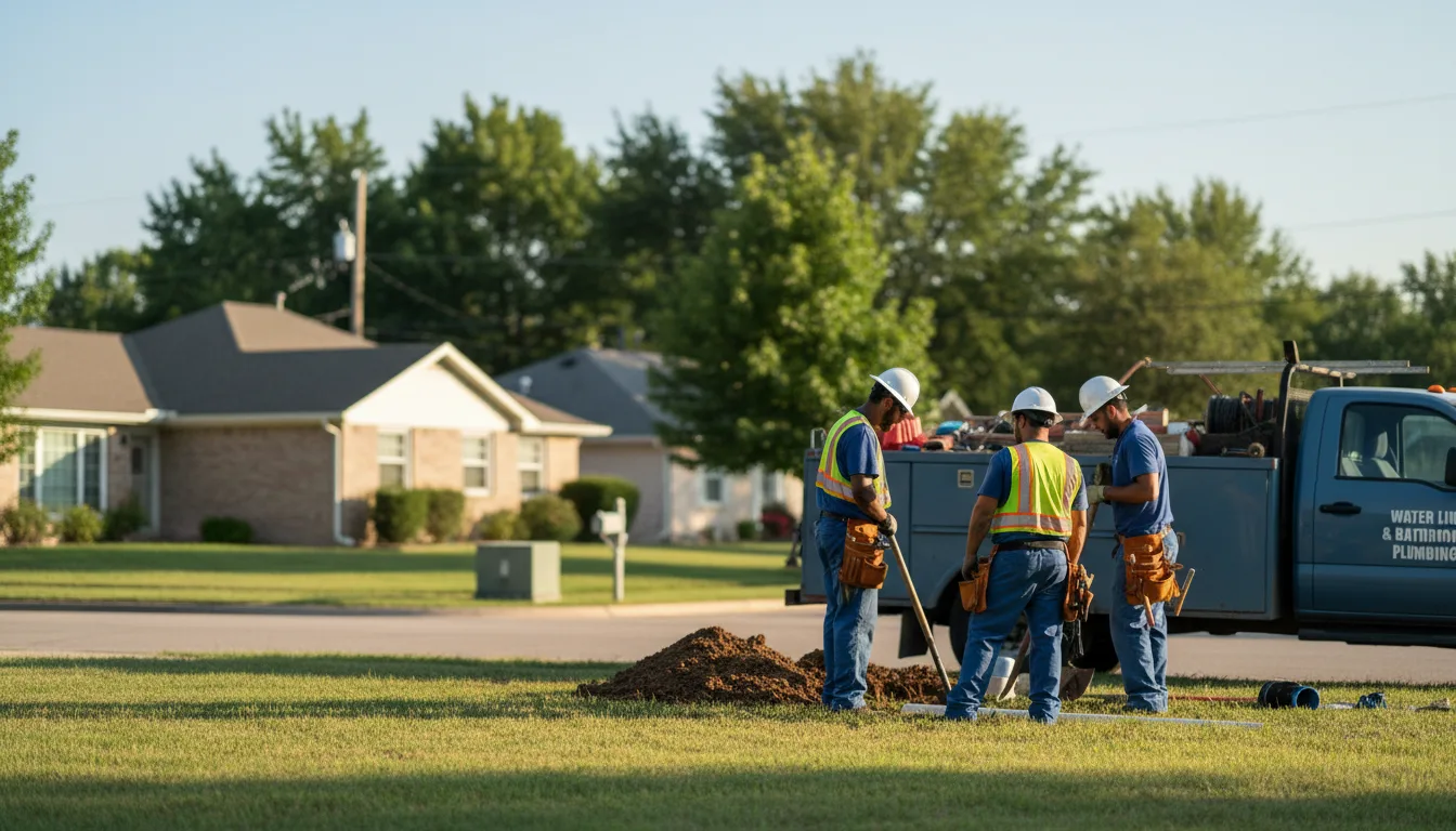 Residential water line and bathroom plumbing service in Balko, OK